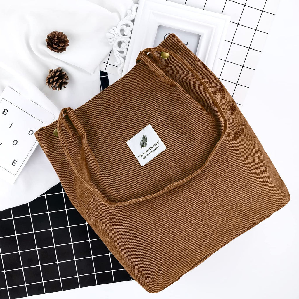 Corduroy Tote Bag (Brown)