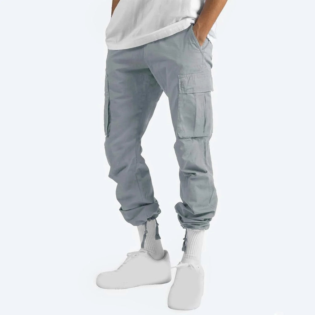 Cargo Pants for Men Relaxed Fit Causal Slim Beach Work Streetwear Khaki Baggy Pants with Zipper Pockets