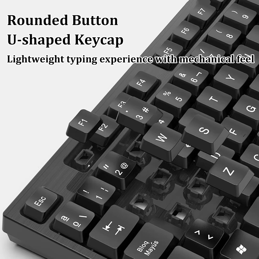 USB Wired Keyboard 104 Keys Standard Keyboard Laptop Gaming Keyboard Membrane Keyboard Ergonomic Keyboard for PC Windows Mac OS