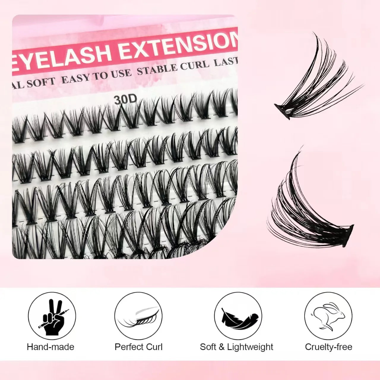 DIY Lash Clusters Kit Cat Lashes 300Pcs