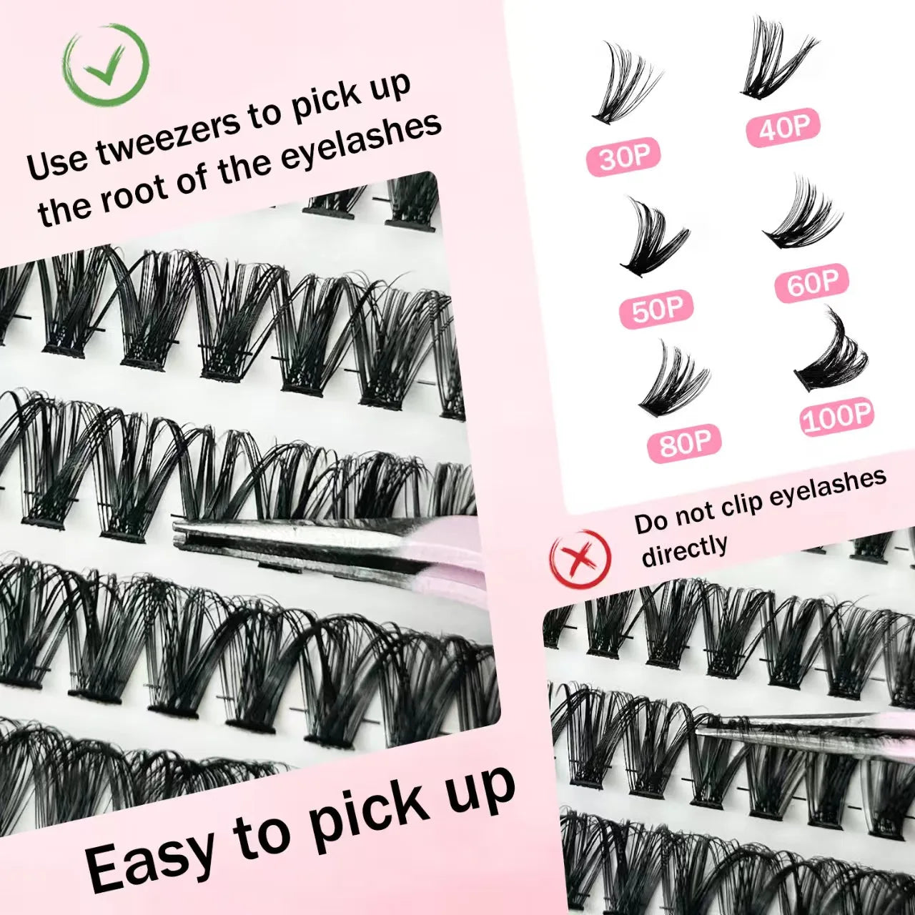 DIY Lash Clusters Kit Cat Lashes 300Pcs