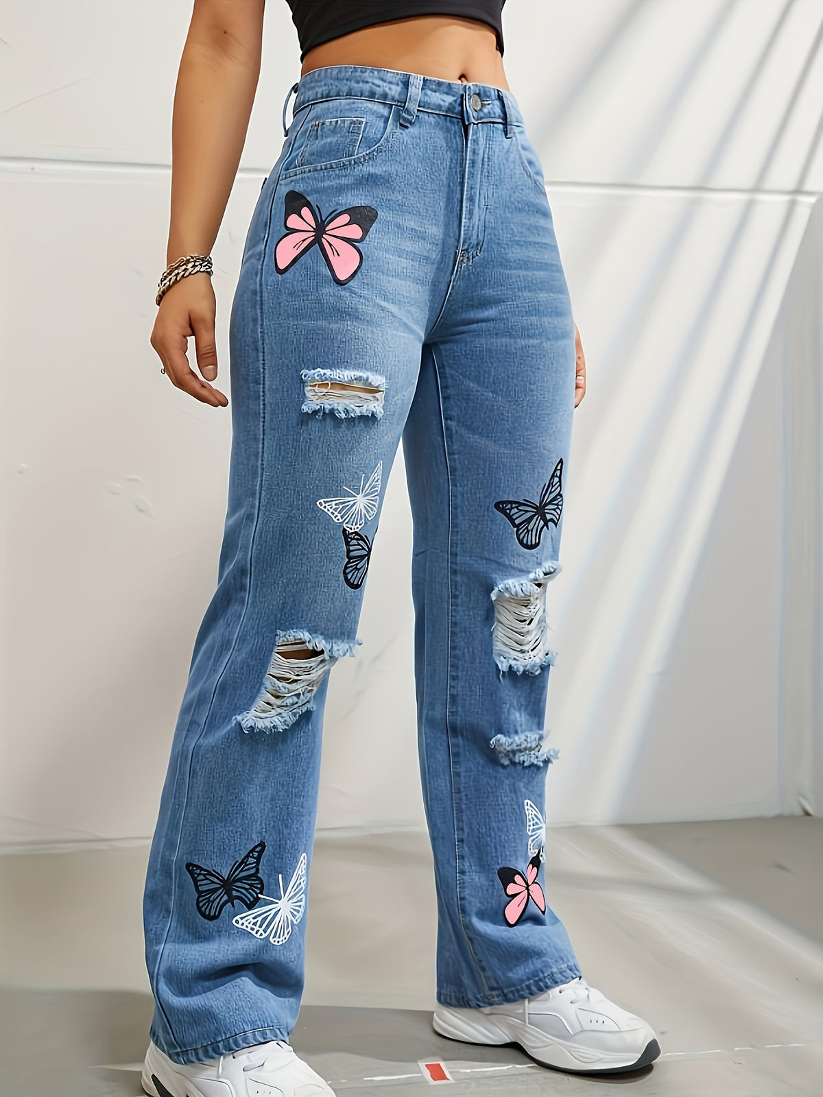 High Waisted Straight Leg Jeans for Women