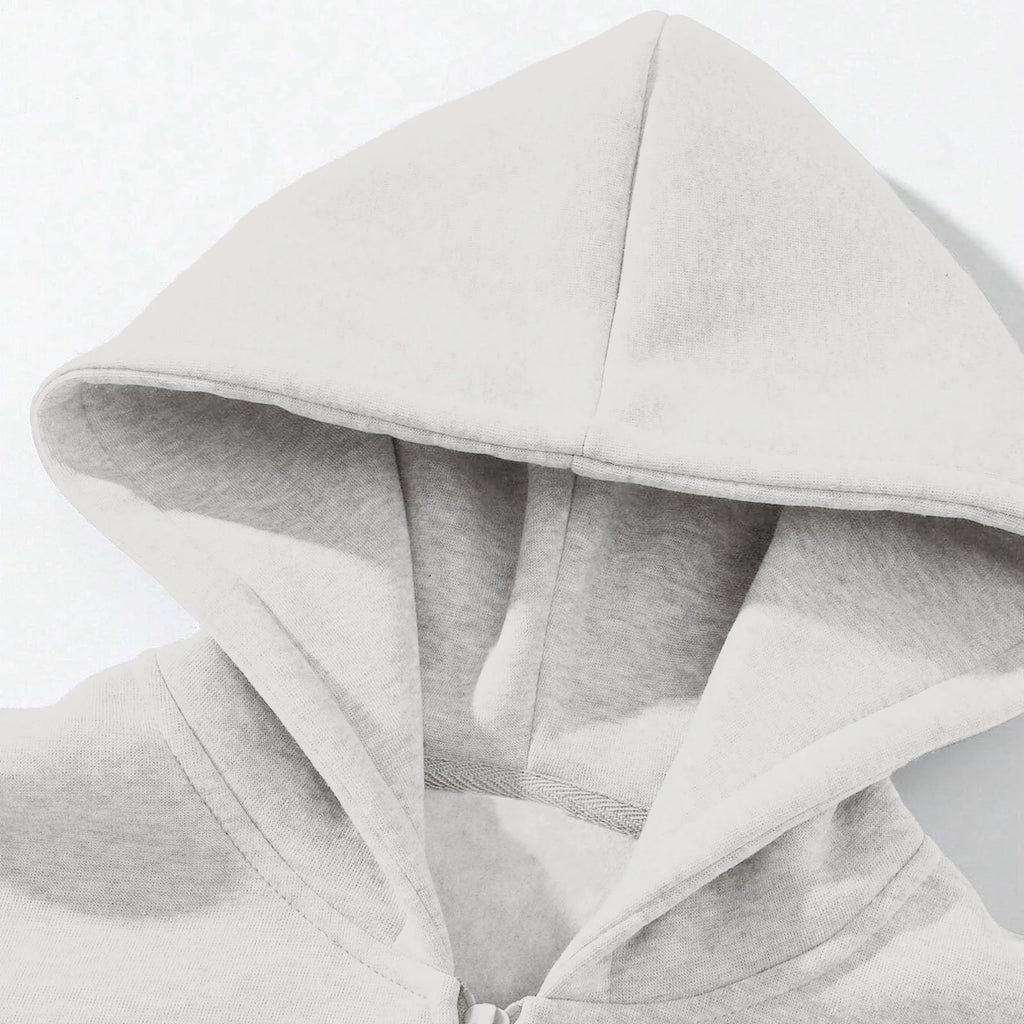 Men'S Quarter Zip Hoodies White 2XL