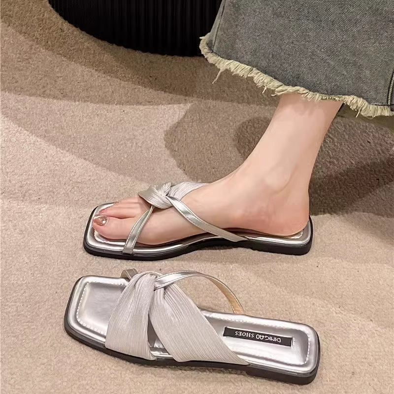 High-End Women'S Summer Collection Super Hot Small Fragrant Sandals Skirts Fashion Trend Internet Flip-Flops for Slippers