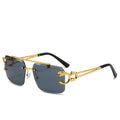 Fashion Trend Leopard Print Rimless Sunglasses