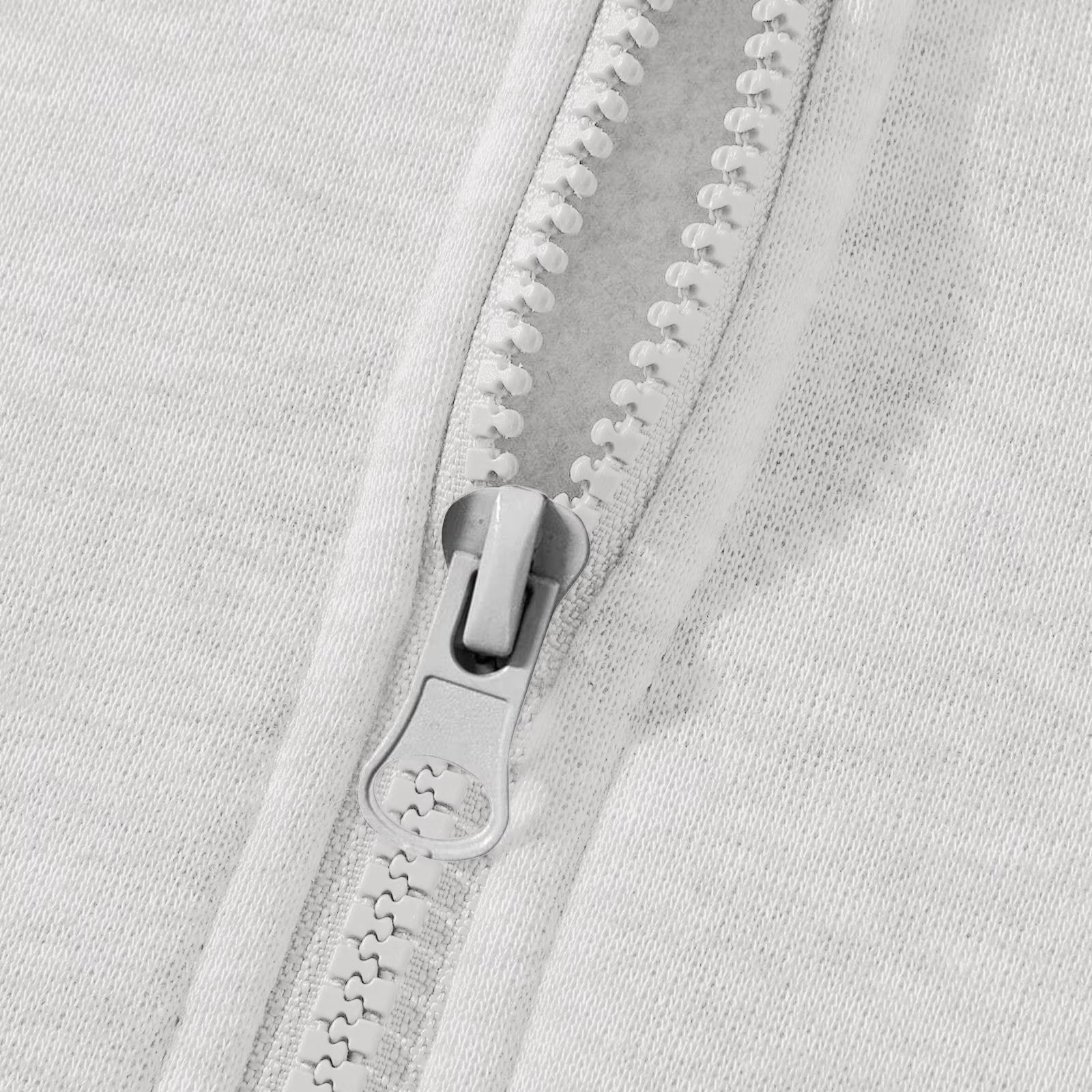 Men'S Quarter Zip Hoodies White 2XL