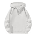 Men'S Quarter Zip Hoodies White 2XL