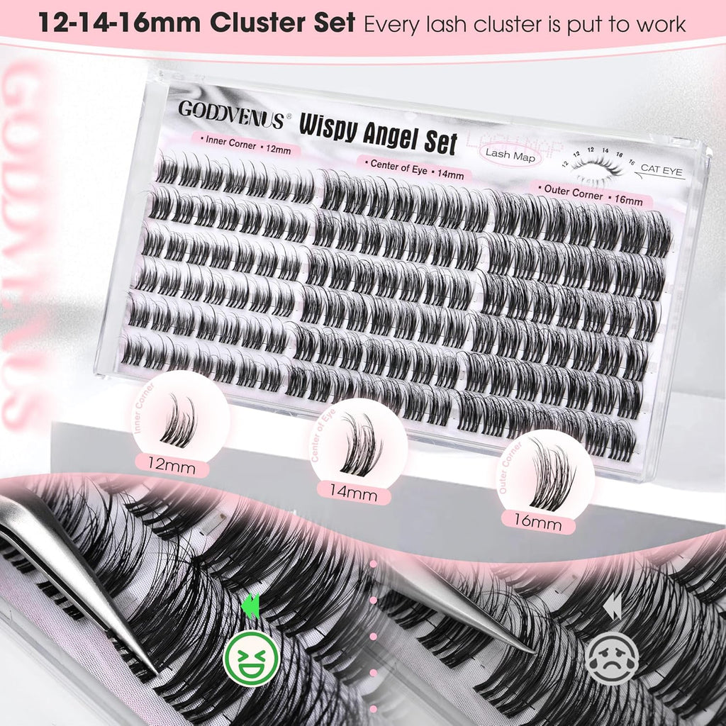DIY Wispy Natural Lash Clusters Kit 12-14-16Mm CC Curl