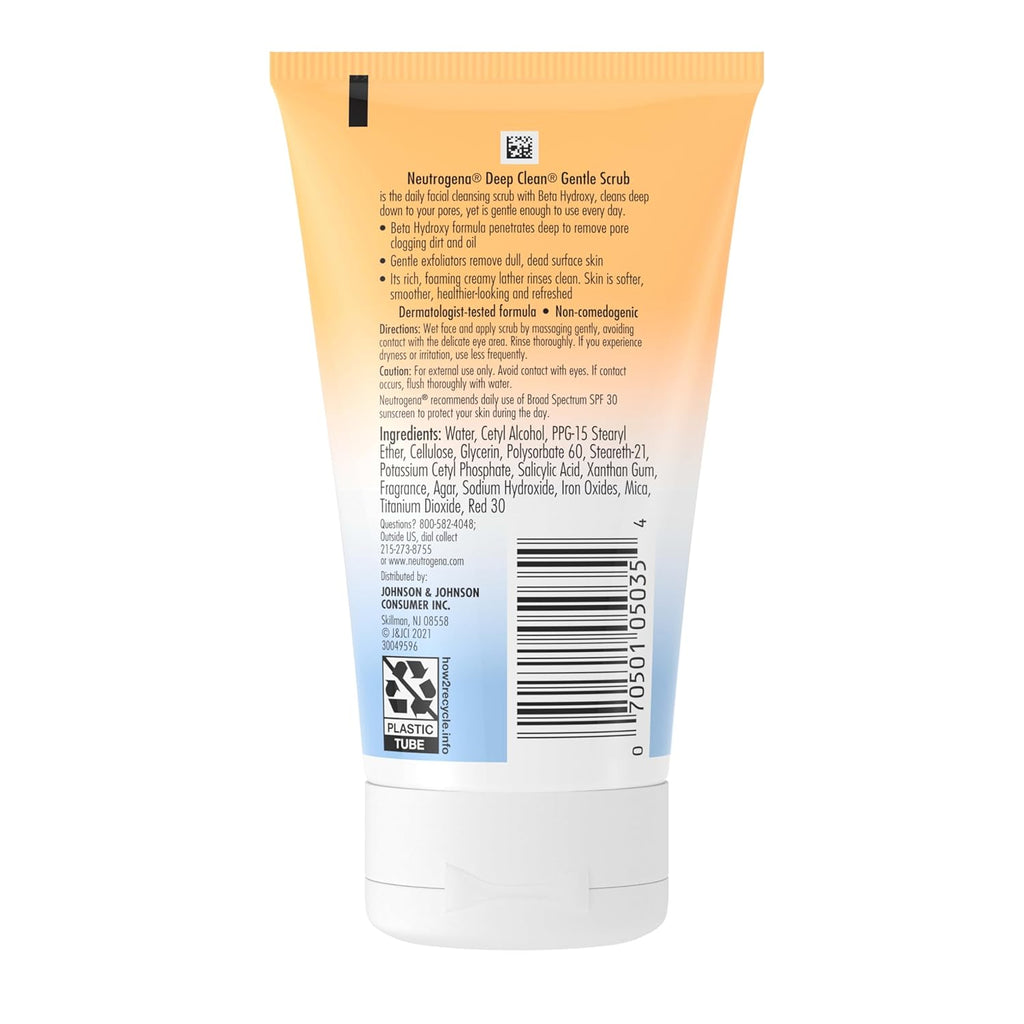 Neutrogena Deep Clean Gentle Daily Facial Scrub, Oil-Free Cleanser 4.2 Fl. Oz