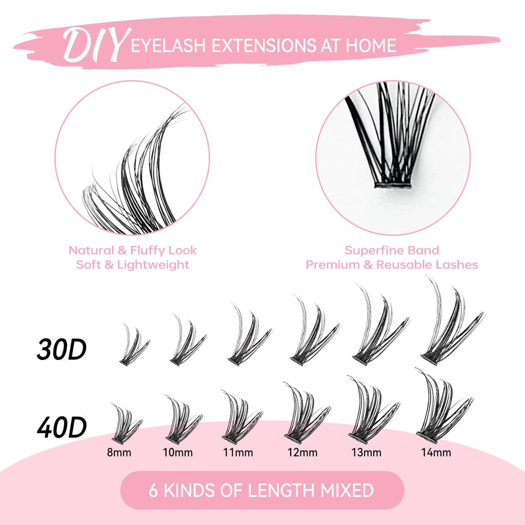DIY Lash Kit 200 PCS Lash Clusters 