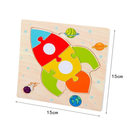 1PC Baby Wooden 3D Puzzles Tangram Shapes Learning Educational Cartoon Animal Intelligence Jigsaw Toys for Children Gift (Copy)