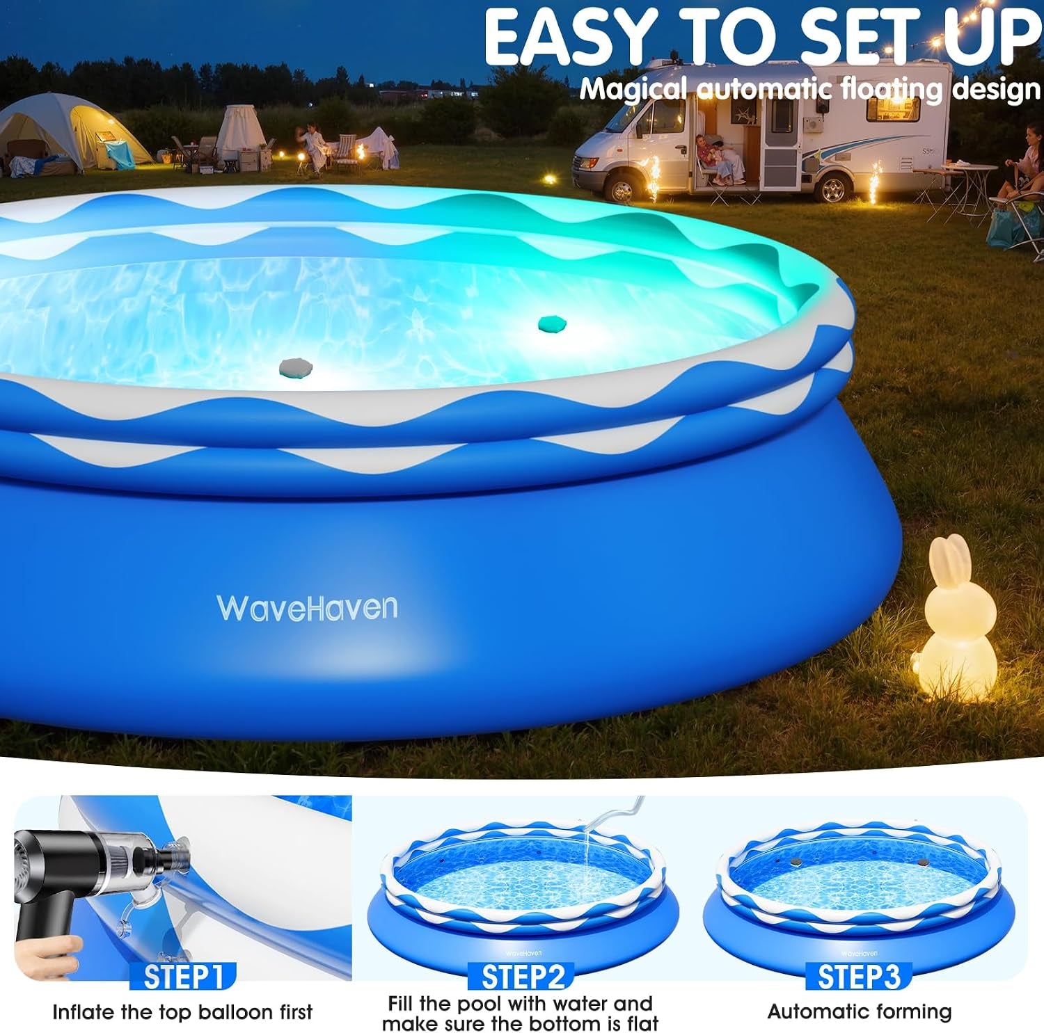  Ground Swimming Pool 8Ftx30In with Lights