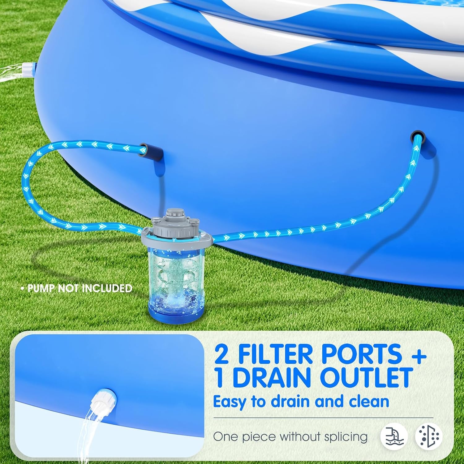 Ground Swimming Pool 8Ftx30In with Lights