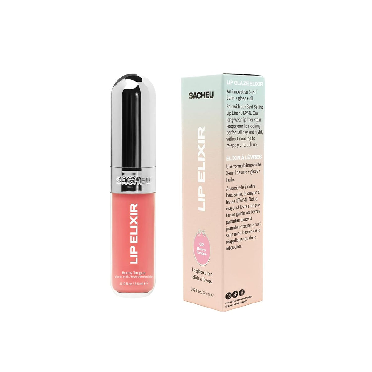 Elixir Hydrating Lip Plumping Gloss Enriched with Collagen (Bunny Tongue)