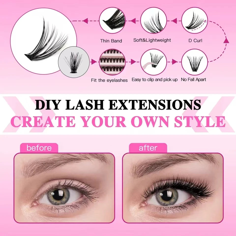 DIY Lash Extension Kit 200 PCS Clusters