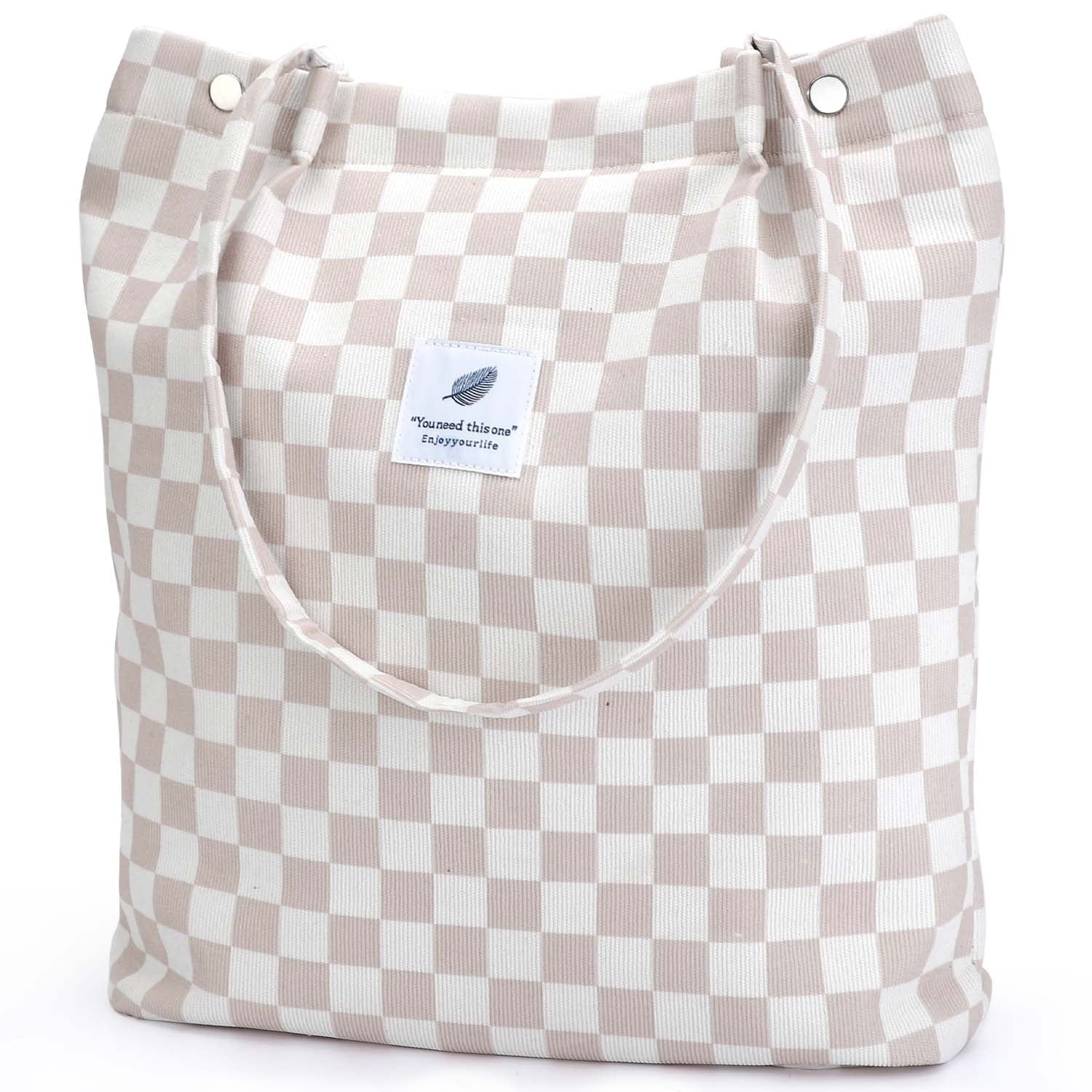 Corduroy Tote Bag (Grid)