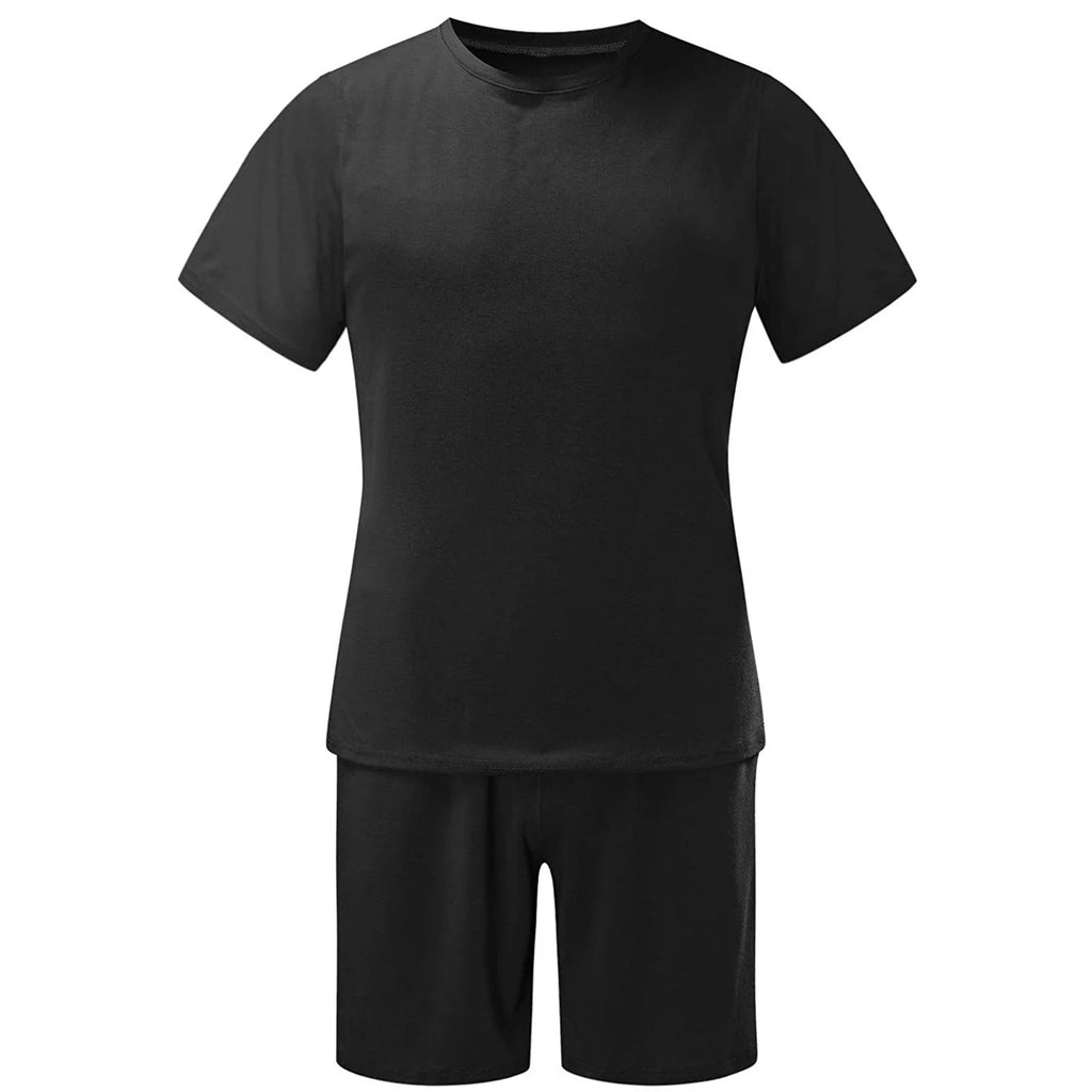 Men's Shorts Set 2 Pce Casual Shirt and Short Set Athletic Sportswear