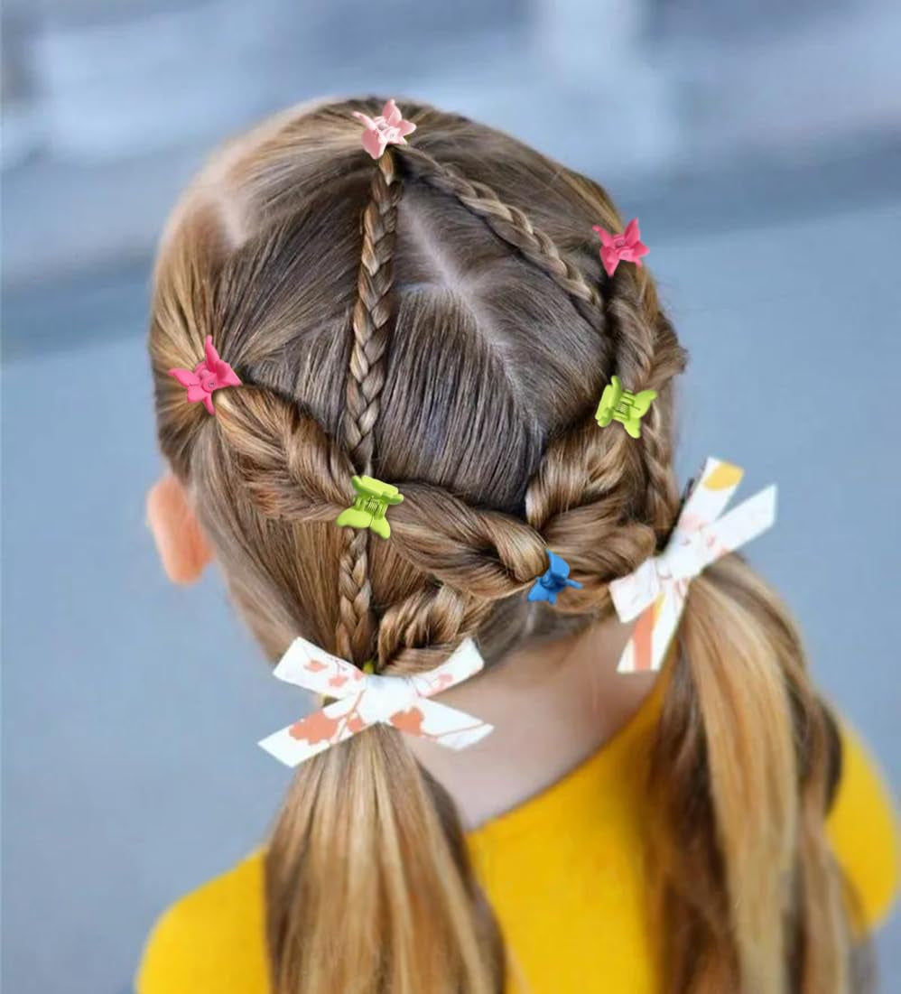 Mini Butterfly Hair Claw Clips 100 Pack -10 Assorted Colors