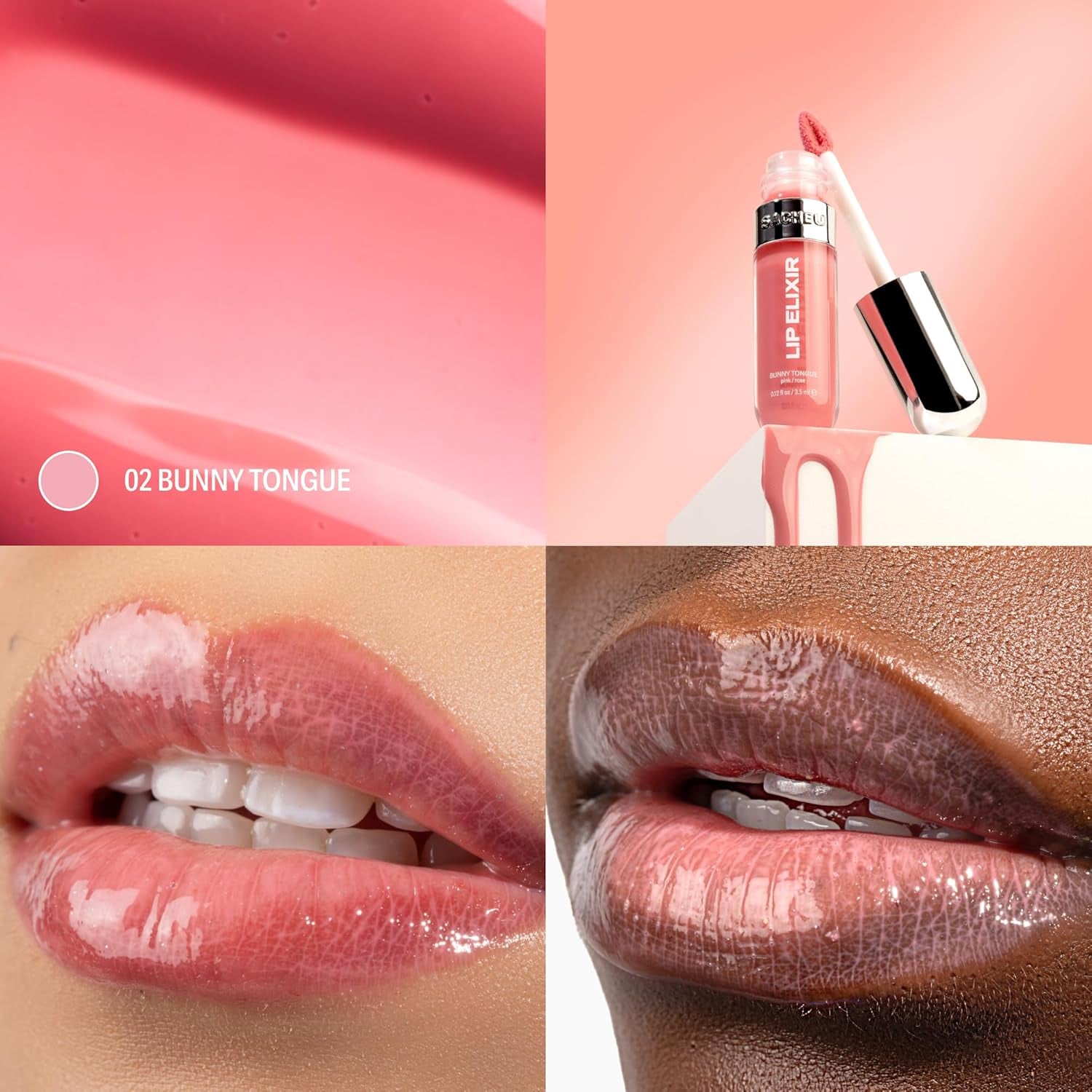 Elixir Hydrating Lip Plumping Gloss Enriched with Collagen (Bunny Tongue)