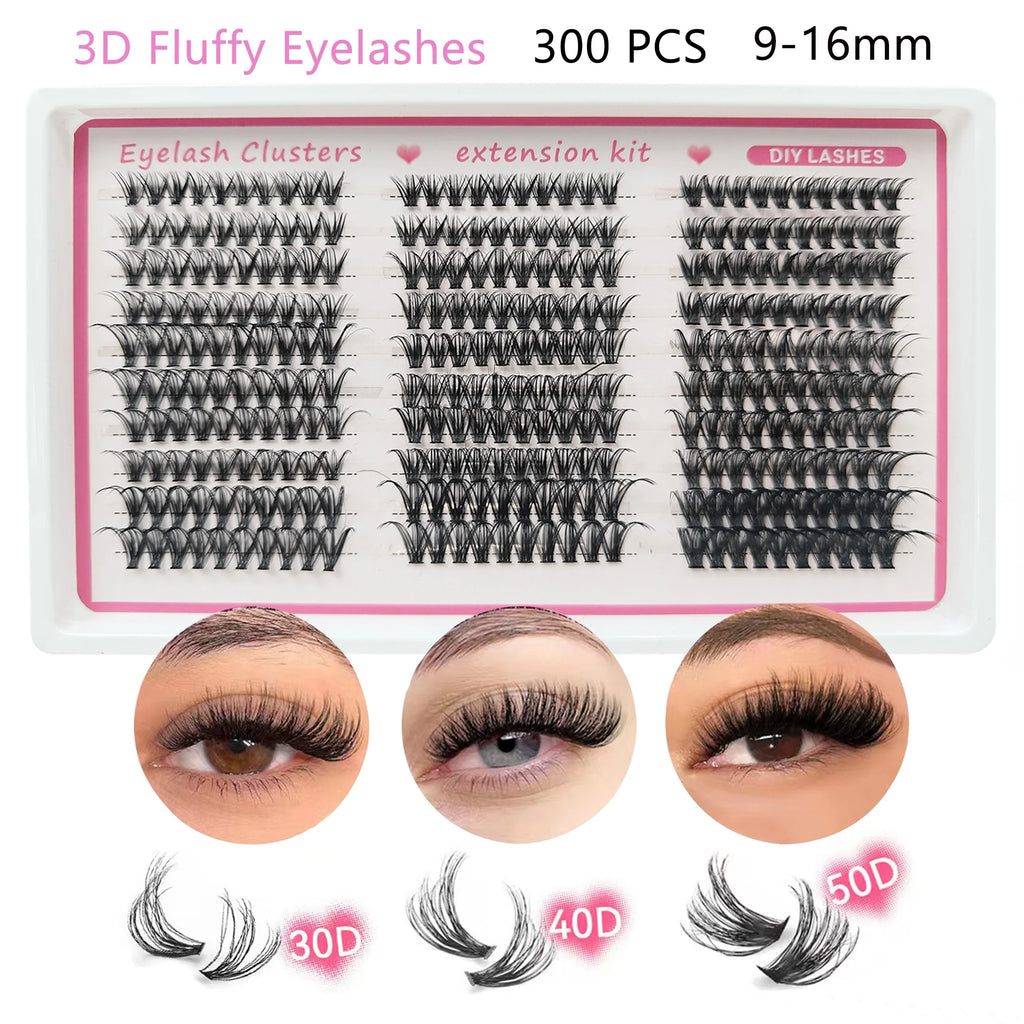 DIY Lash Clusters Kit Cat Lashes 300Pcs