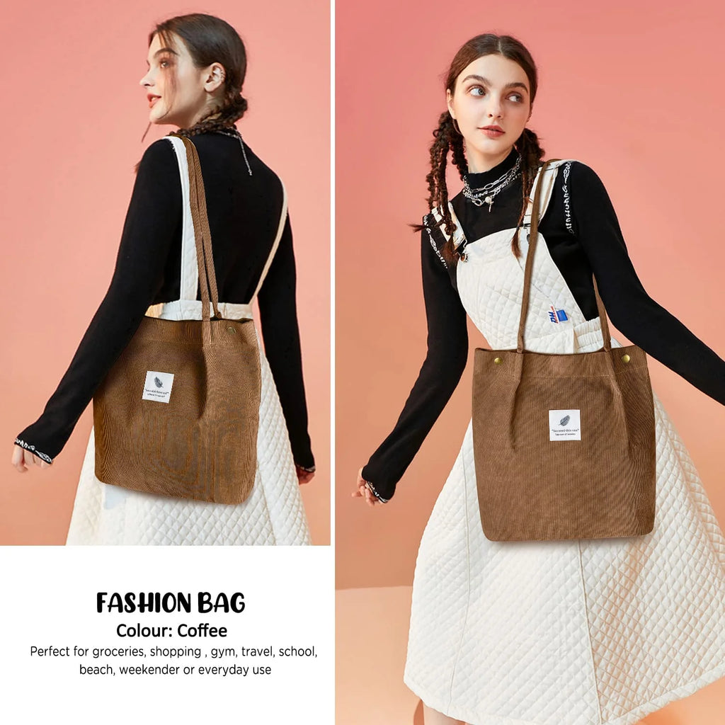 Corduroy Tote Bag (Brown)