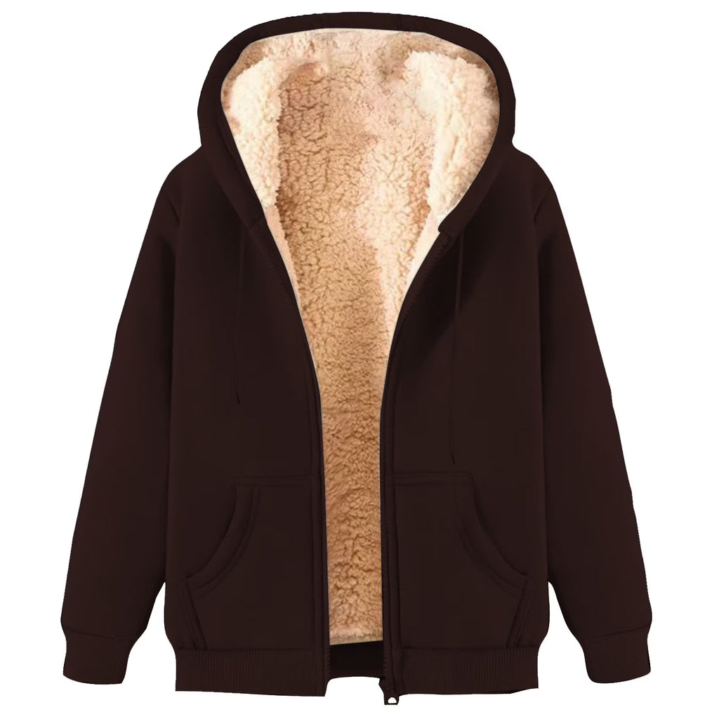 Big and Tall Fleece Hoodie for Men Sherpa Fuzzy Winter Thermal Sweatshirt Full Zip Casual Trendy Jackets with Pockets Coffee,Xxxl