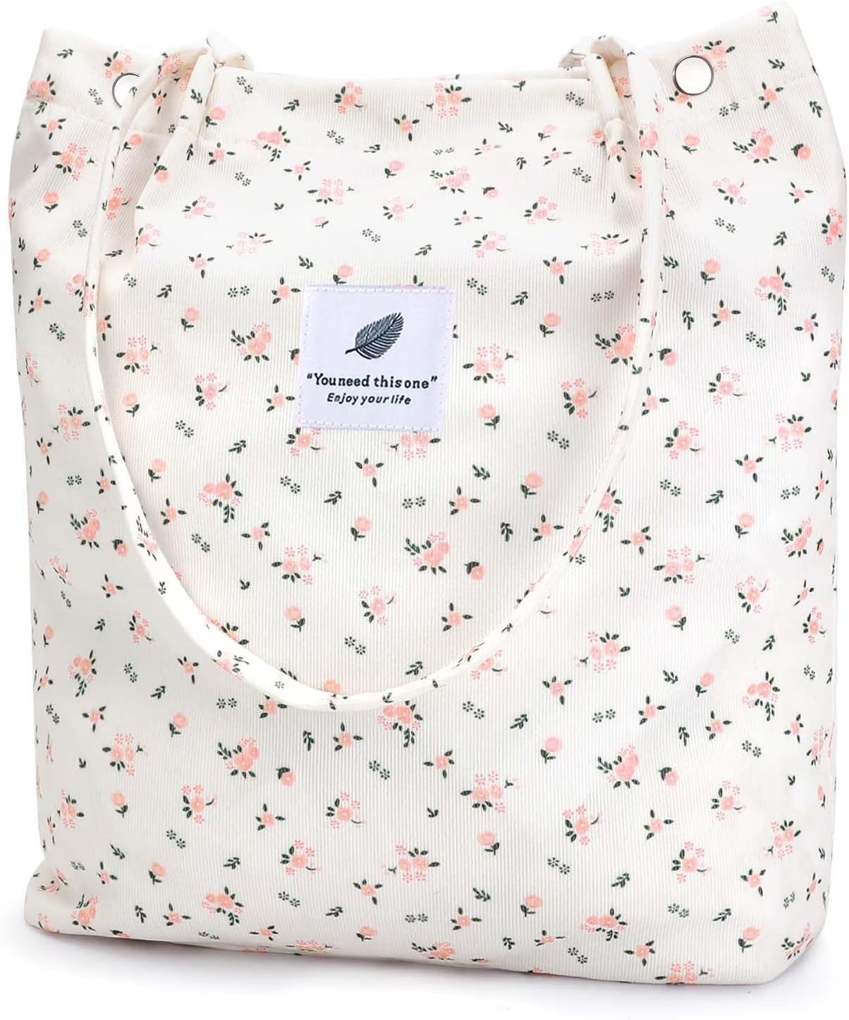 Corduroy Tote Bag (Floral)