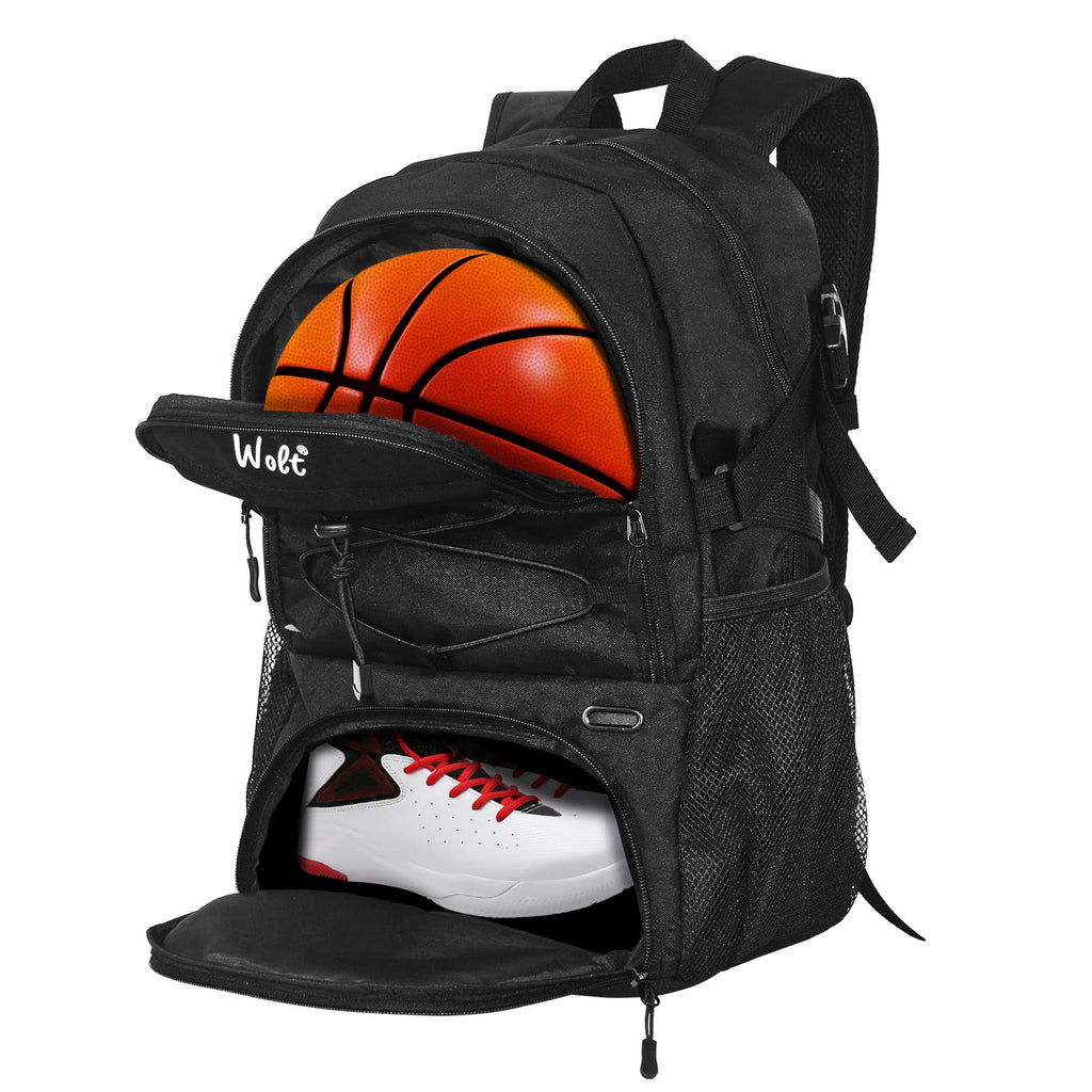 | Basketball Backpack Large Sports Bag with Separate Ball Holder & Shoes Compartment, Best for Basketball, Soccer, Volleyba