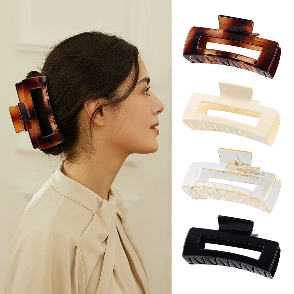 8 Pack Large Hair Claw Clips Matte (4.3 Inch)