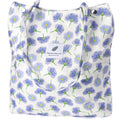 Corduroy Tote Bag (Blue Floral)
