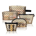 Women'S Casual Black-5 Pcs Makeup Bag Set, Clear Mesh Heart-Pattern Cosmetic Organizer Pouches, Zippered Lightweight Purse Accessories - inside Girly Purse Storage for Bathroom, Travel