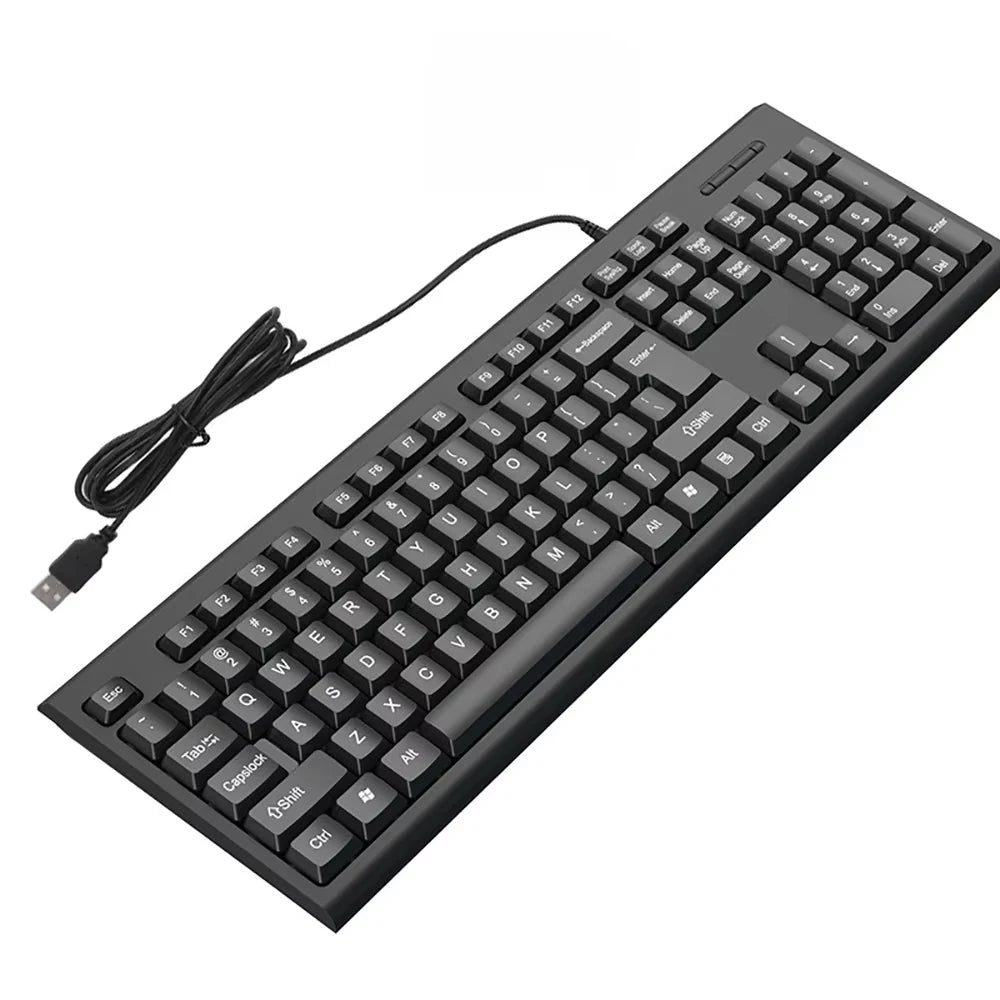 USB Wired Keyboard 104 Keys Standard Keyboard Laptop Gaming Keyboard Membrane Keyboard Ergonomic Keyboard for PC Windows Mac OS