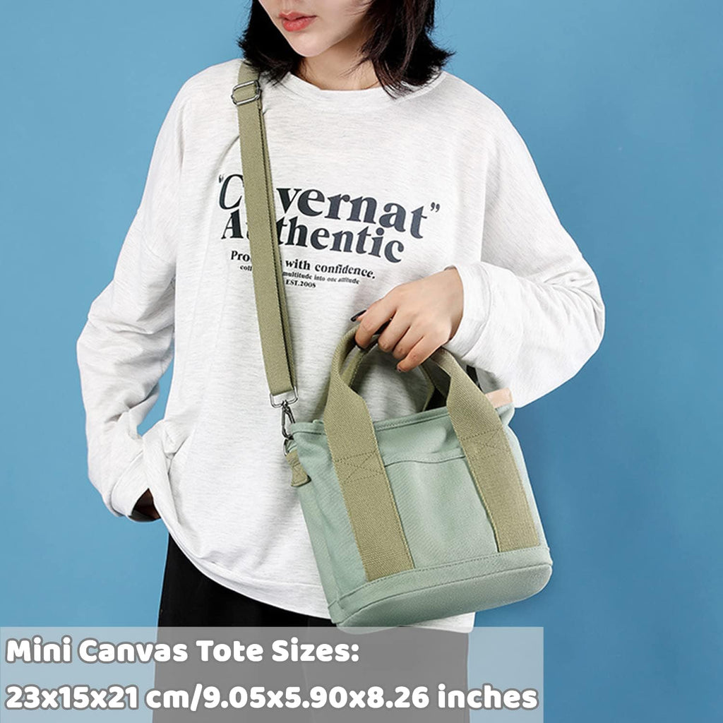 Crossbody Tote Bag with Zipper (Green)