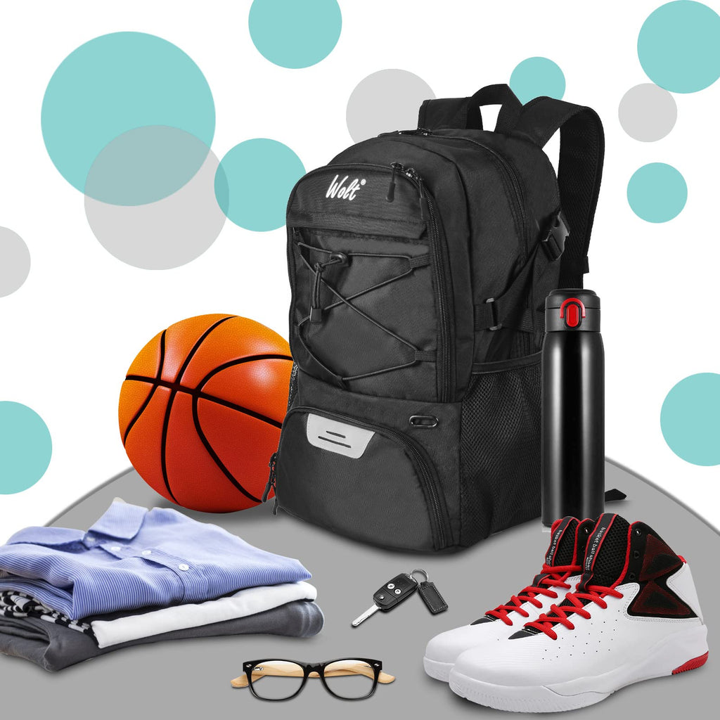 | Basketball Backpack Large Sports Bag with Separate Ball Holder & Shoes Compartment, Best for Basketball, Soccer, Volleyba