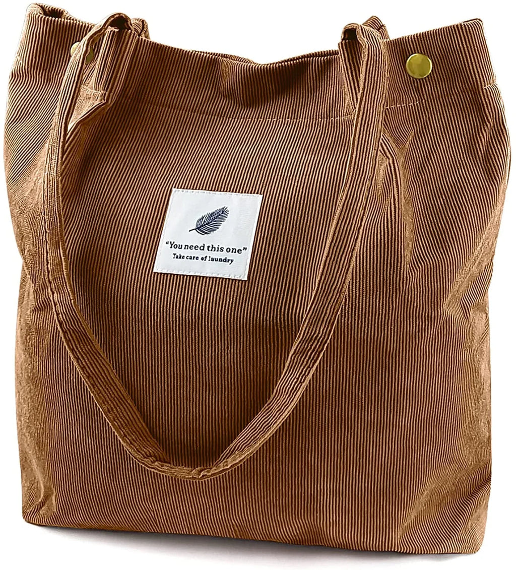 Corduroy Tote Bag (Brown)